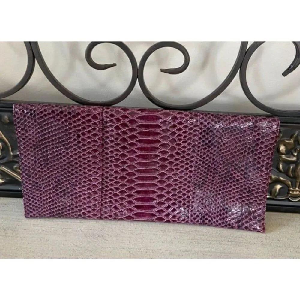 LuLu Townsend Faux Leather Purple Clutch